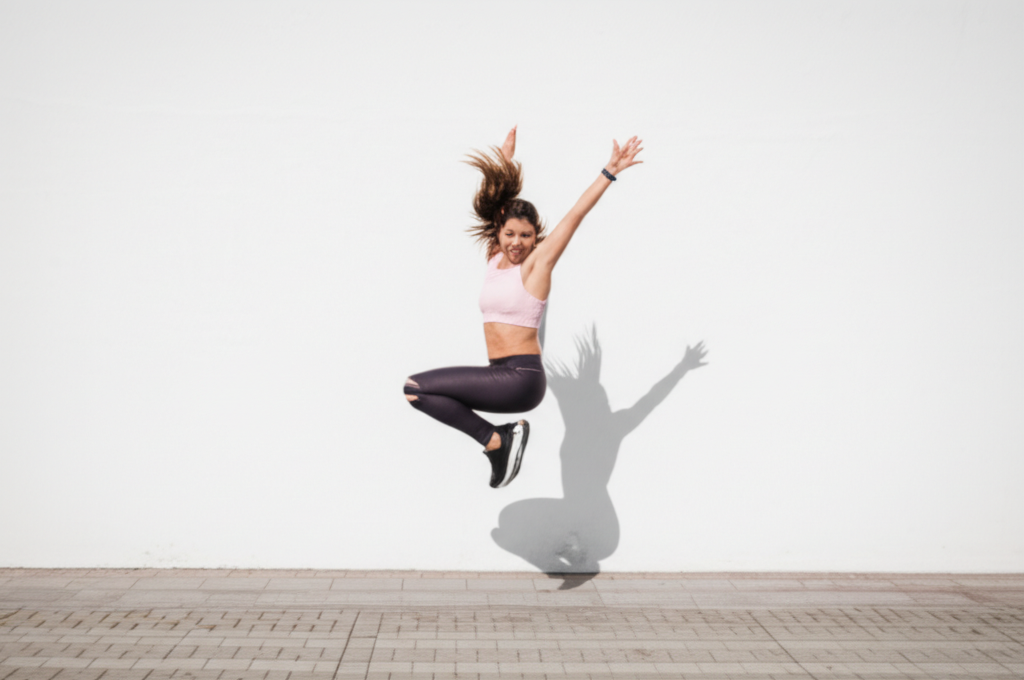 beautiful crazy fitness girl chasing me in parkour